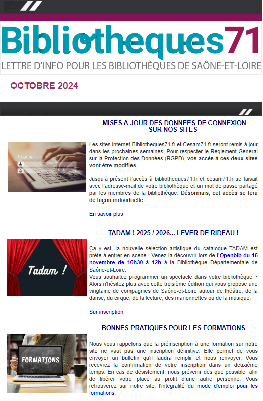 news octobre