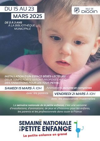 Flyer de la Semaine de la petite enfance de la bibliothèque de Digoin